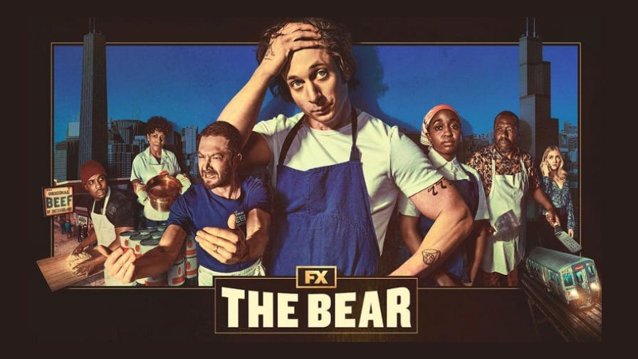 Jeremy Allen White as Carmy in “The Bear,” navigating the chaos of a Chicago restaurant kitchen.