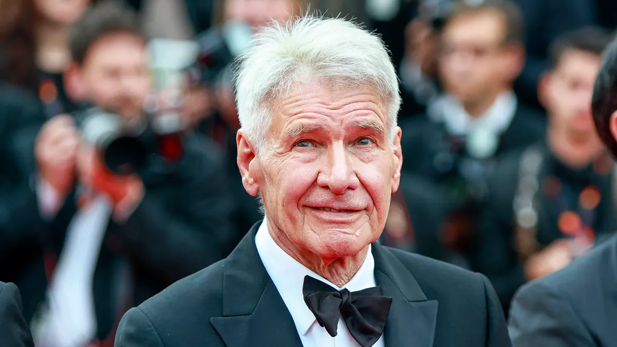 Harrison Ford smiling at a film premiere – July 2025